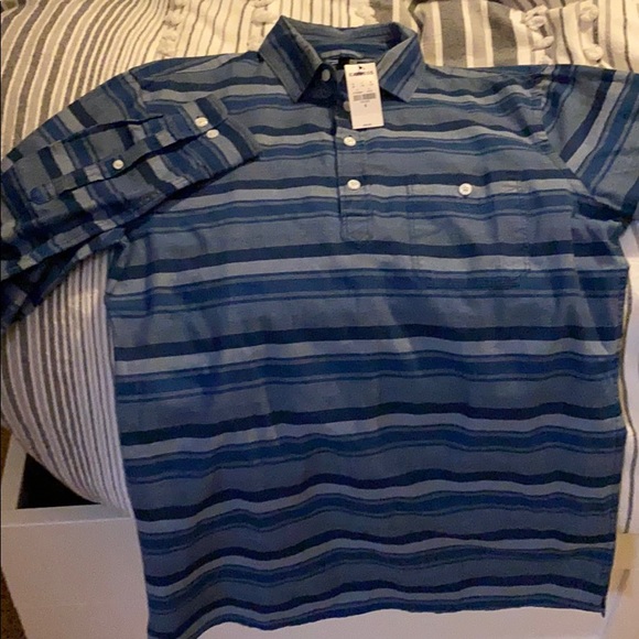 Express Men’s Size S Blue Multicolor Popover LS - Picture 1 of 6